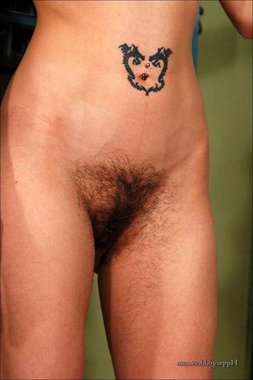 15P Hippie chick with bush and tattoos