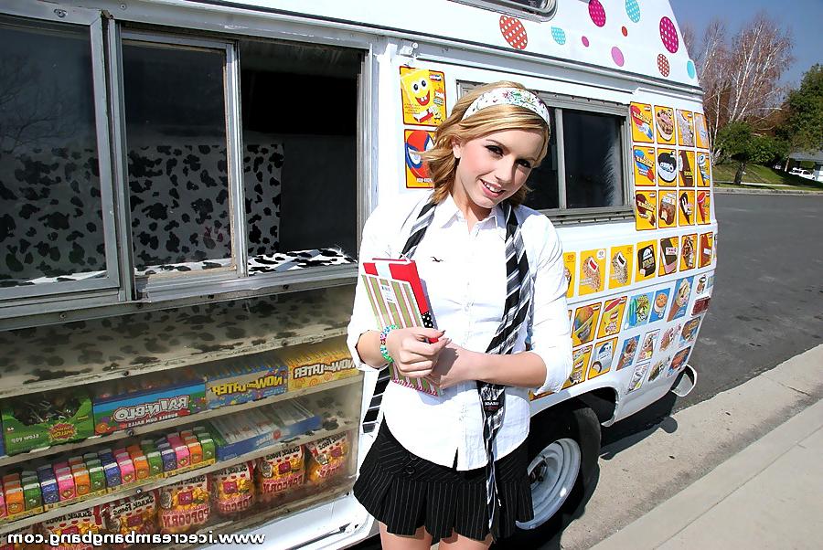 16P Horny schoolgirl swallows a meat flavored popsicle