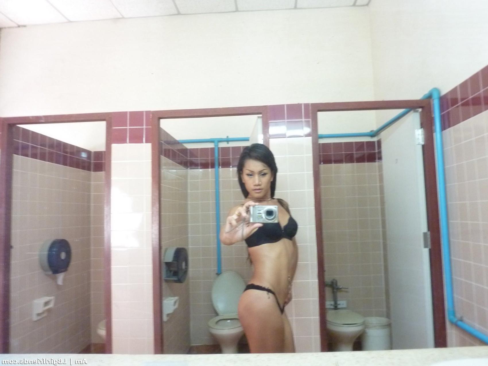 15P Hot Ladyboy Girlfriend flashing her perky tits masturbating in public shemale ba