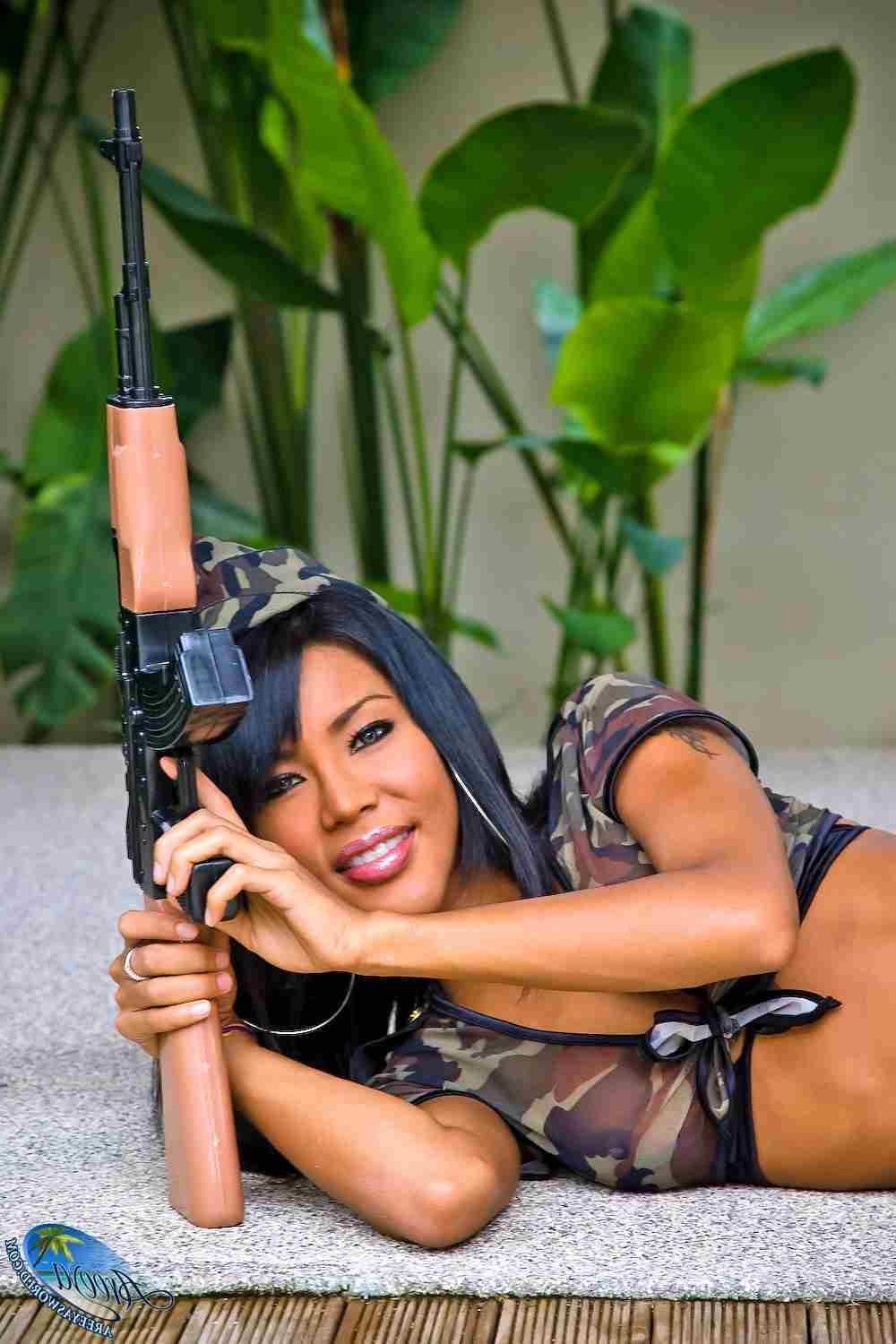 16P Hot shemale with a gun