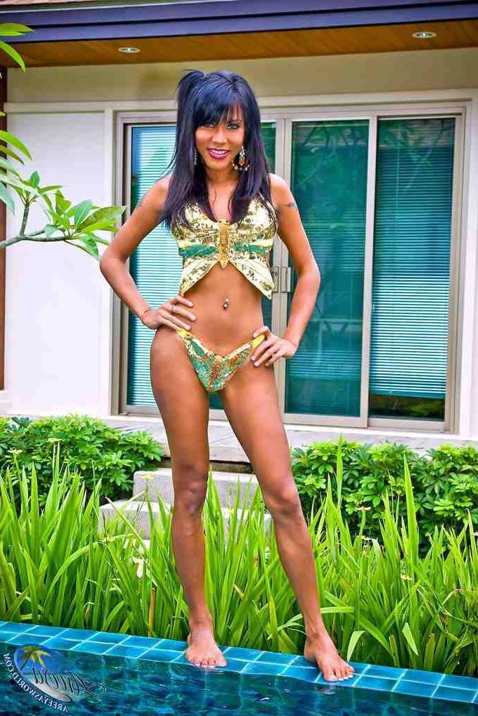 16P Sexy shemale at the pool