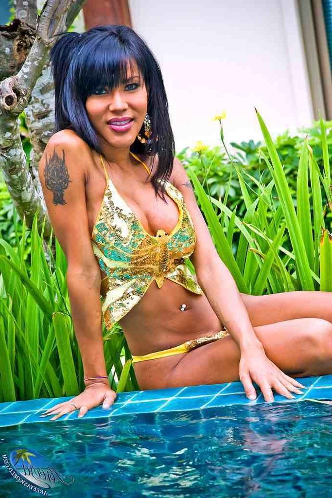 16P Sexy shemale at the pool
