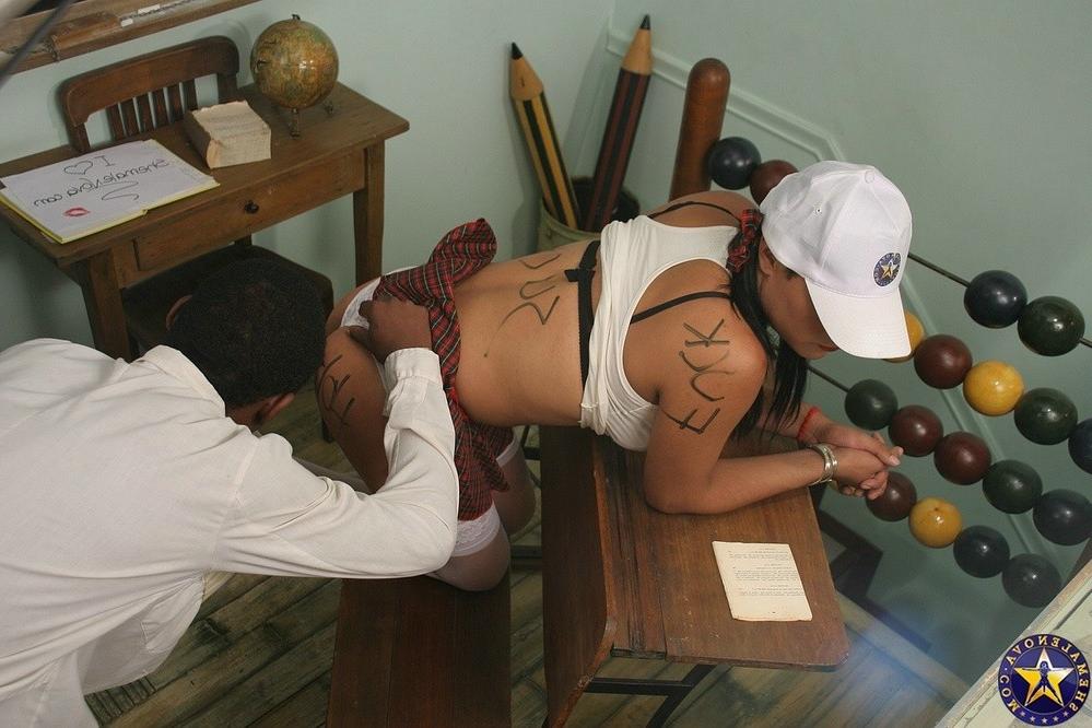 10P Teacher Seduced By Horny Brunette Shemale Student