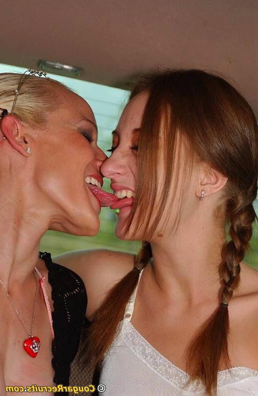 16P Blonde Cougar Seduces a Younger Redhead