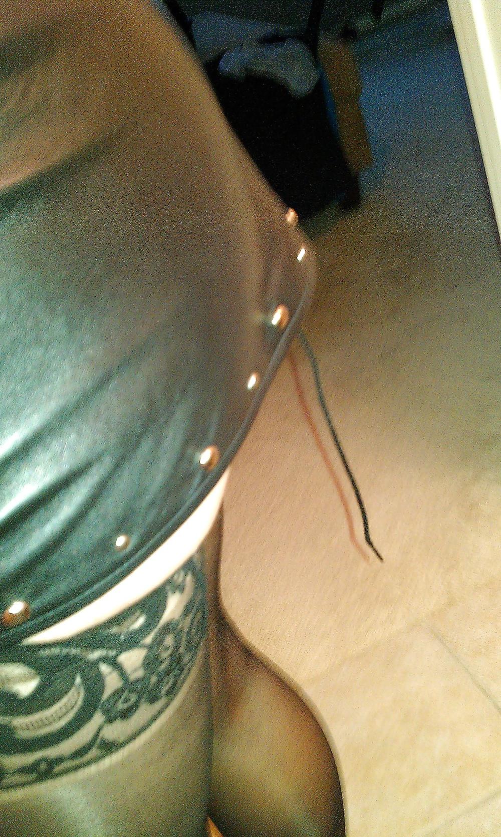 25P Leather skirt,stockings