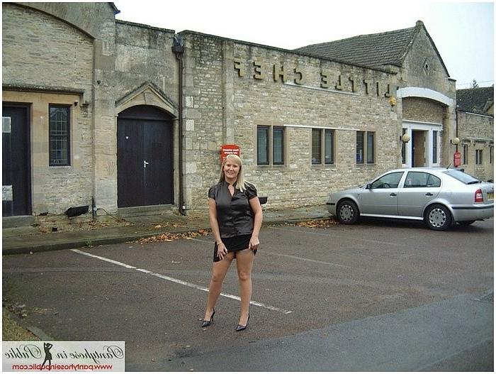 15P Inside and outside at the hotel flashing silk tan stockings