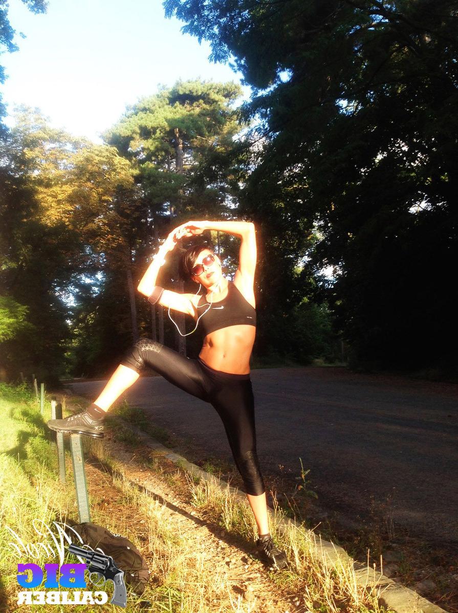 13P Fitness shemale jogging
