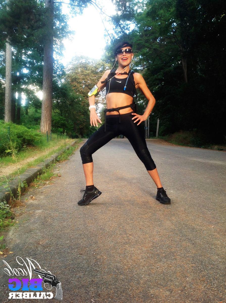 13P Fitness shemale jogging