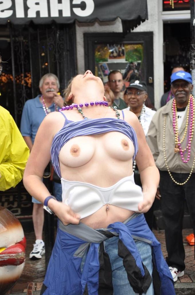 15P Mardi Gras tit flashing