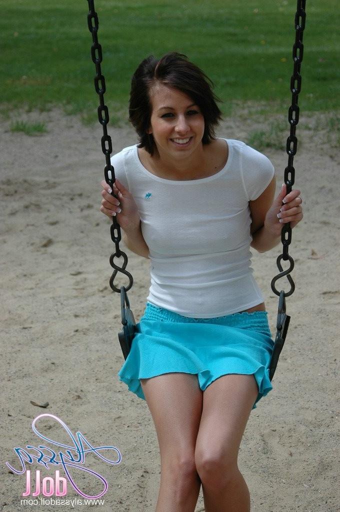 15P Hot young babe flashes her tits at us