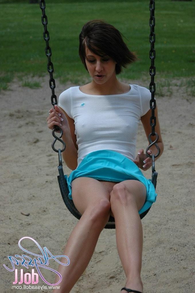 15P Hot young babe flashes her tits at us