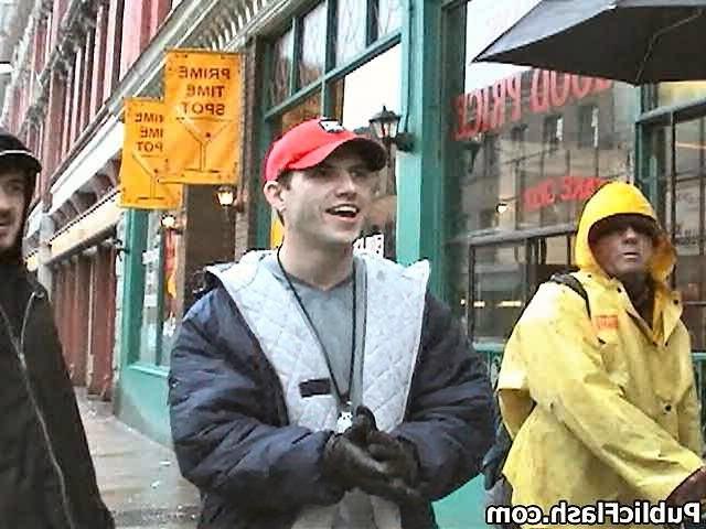 16P Rainy Day Titty Flasher Pleasing the Guys Downtown