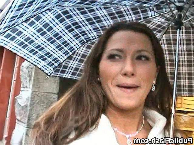 16P Rainy Day Titty Flasher Pleasing the Guys Downtown
