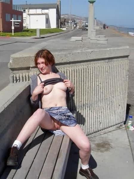 16P Shy Local Gal Talked into Flashing at the Beach