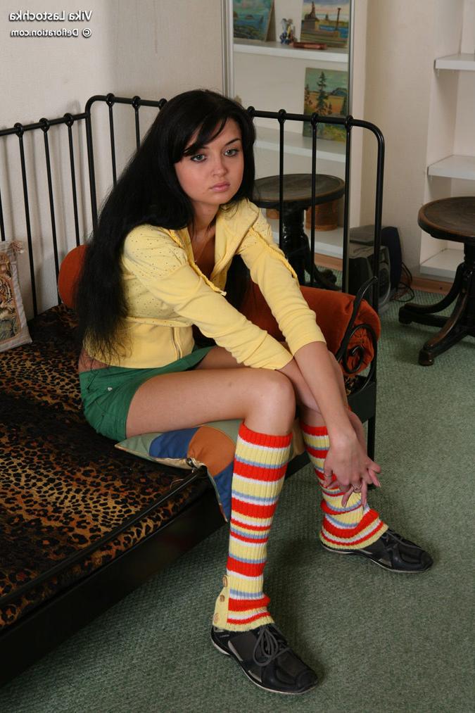 16P A tall and skinny russian schoolgirl posing nude showing her tight barely legal 