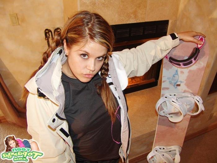 16P Firm young Teen Topanga warms her smooth body by the fire