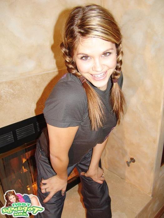 16P Firm young Teen Topanga warms her smooth body by the fire