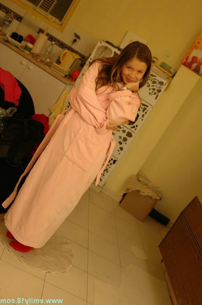 15P Young chick emily in orange panties