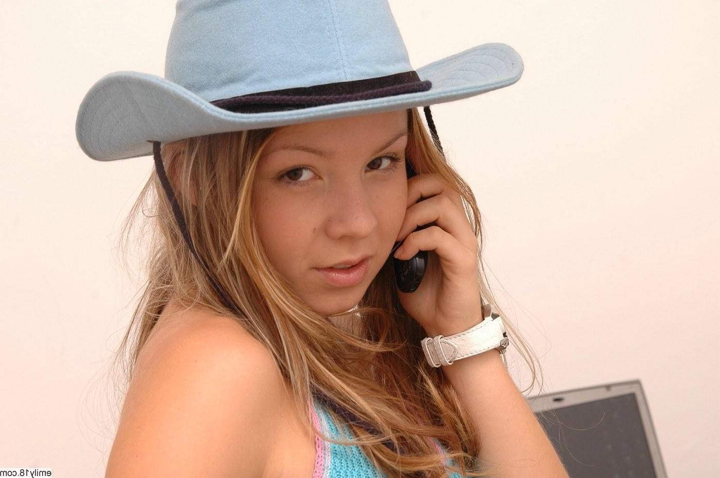15P Young Emily18 fooling around in her cowgirl har