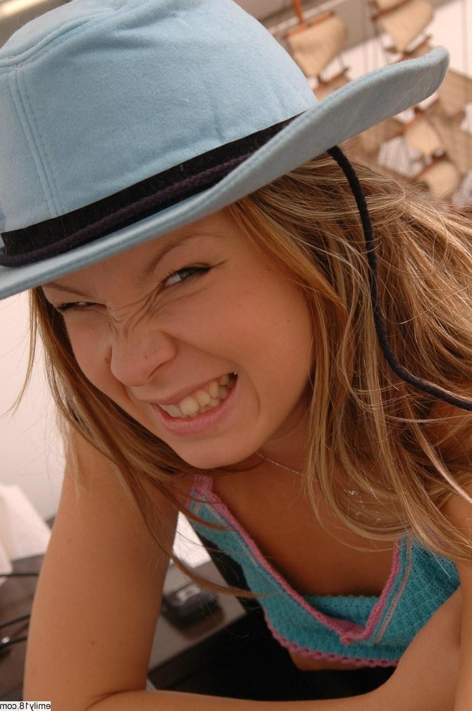 15P Young Emily18 fooling around in her cowgirl har