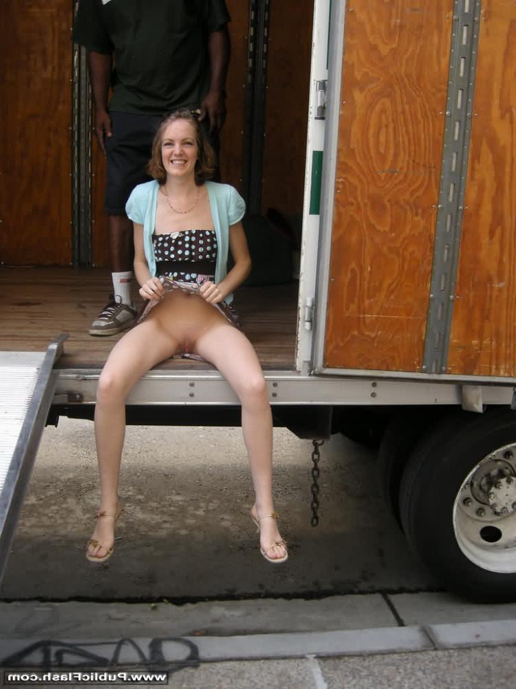 16P Tall slim formerly shy  flasher gets naked in town