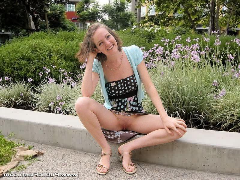 16P Tall slim formerly shy  flasher gets naked in town