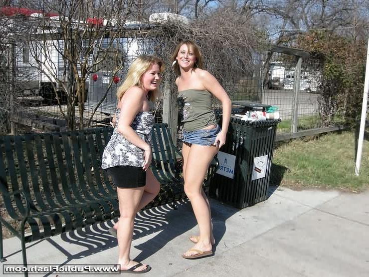 16P Two Coeds Flash Boobs Butts and Bare Upskirt Pussy