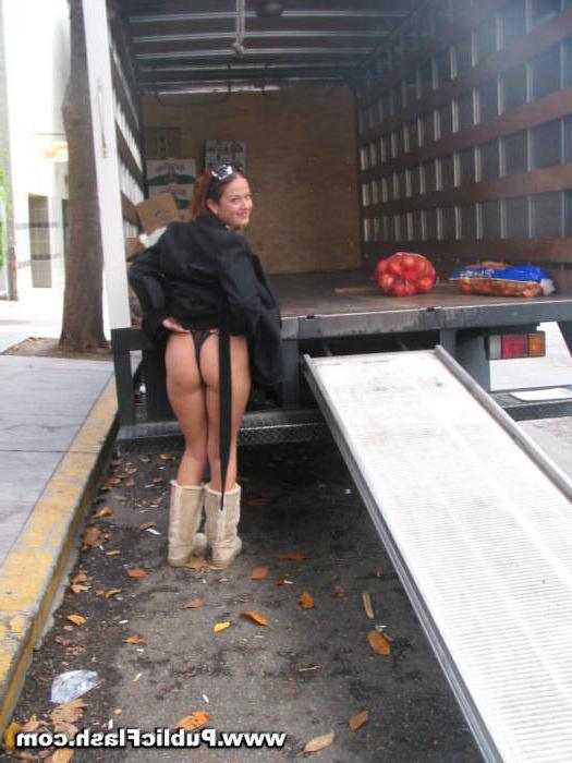 16P Super Natural Boobs Flasher Romps Around the City Baring Bits