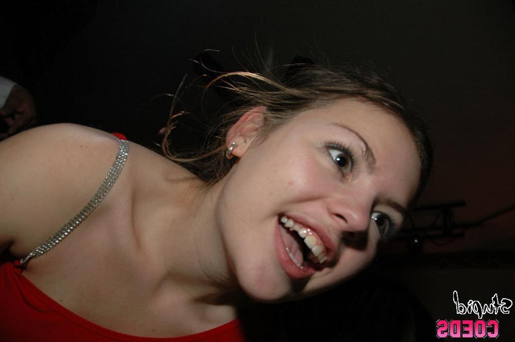 16P Drunk teen college girl shows off her big tits at a party
