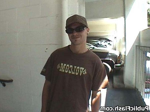 16P Pussy Flasher Teasing Guys on the Parkade Stairs