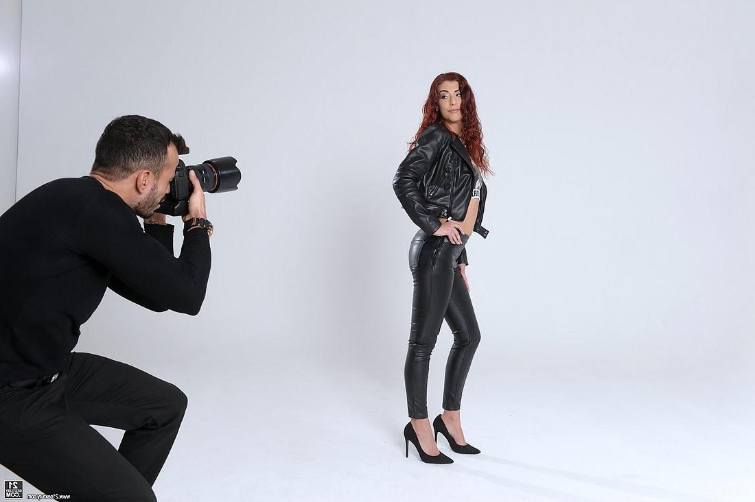 15P Shona River redhead in leather is stripped and fucked after pict
