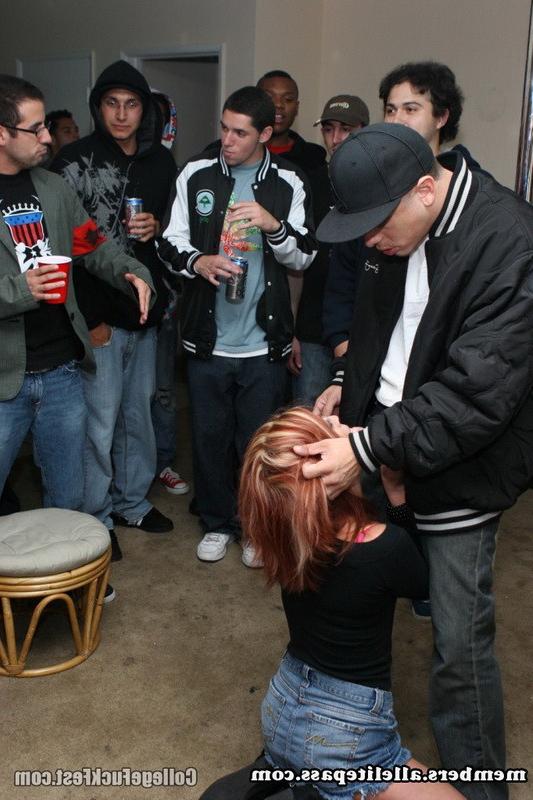 16P Redhead coed slut sucking dick and fucked at a college party