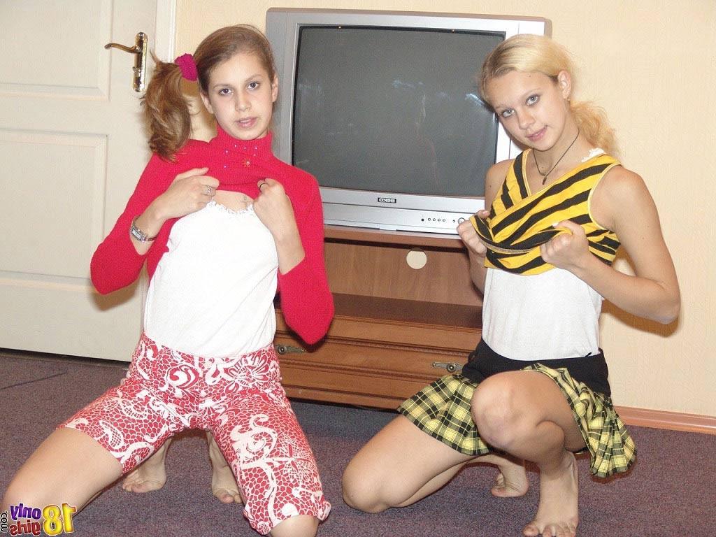 15P Young amateur lezzies teasing each other