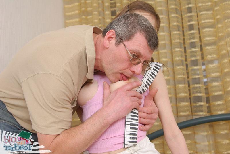 16P Schoolgirl sucking old teacher cock