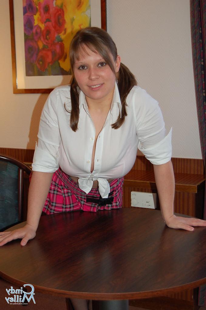 16P Cindy Milley innaughty  schoolgirl outfit