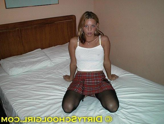 17P Teen schoolgirl in a skirt posing and teasing