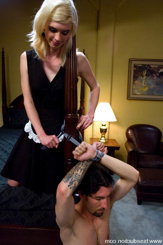 15P Mandy Mitchell seduces binds and fucks Omar in the mouth and ass
