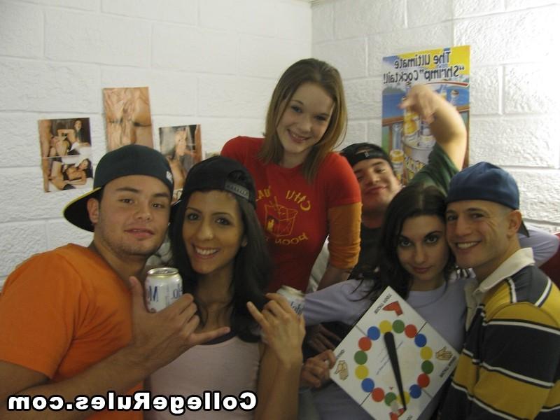 16P Watch hot double cock sucking group sex college dorm party