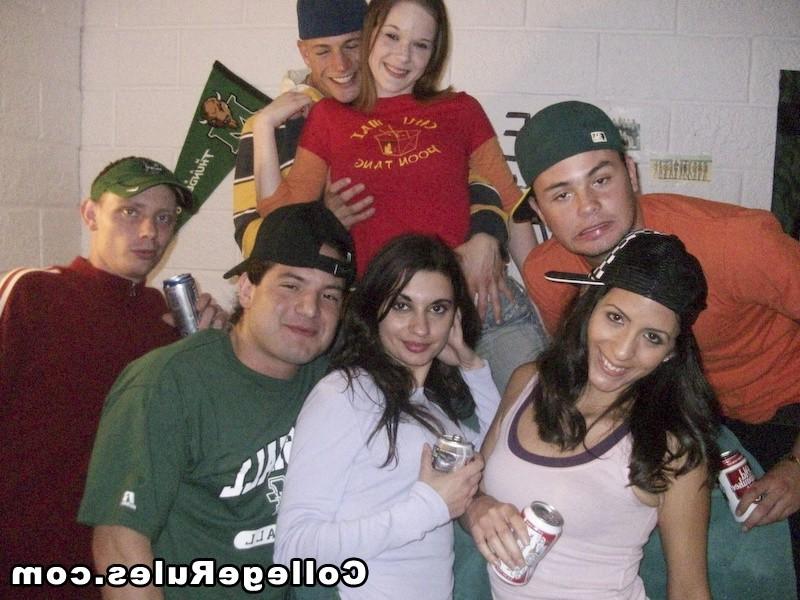 16P Smoking babes getting banged hard at college dorm party
