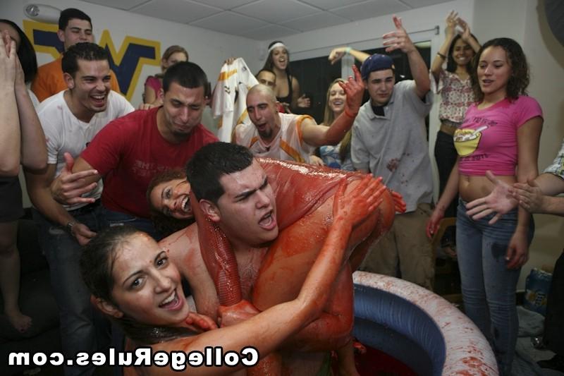 16P Smoking babes getting banged hard at college dorm party