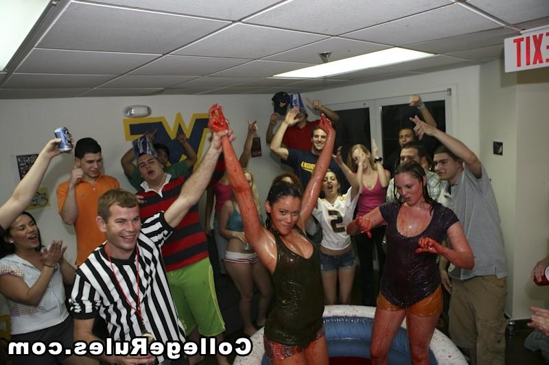 16P Smoking babes getting banged hard at college dorm party