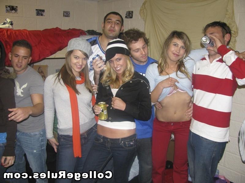 16P Smoking babes getting banged hard at college dorm party