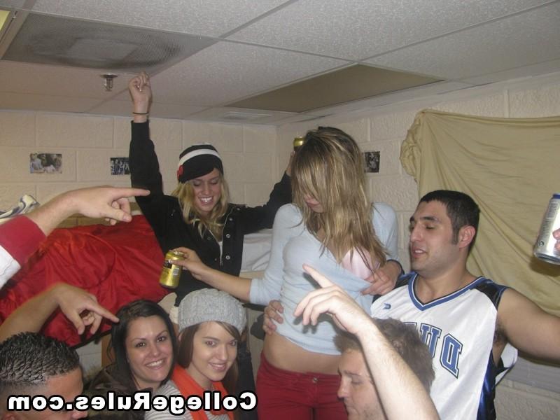 16P Smoking babes getting banged hard at college dorm party