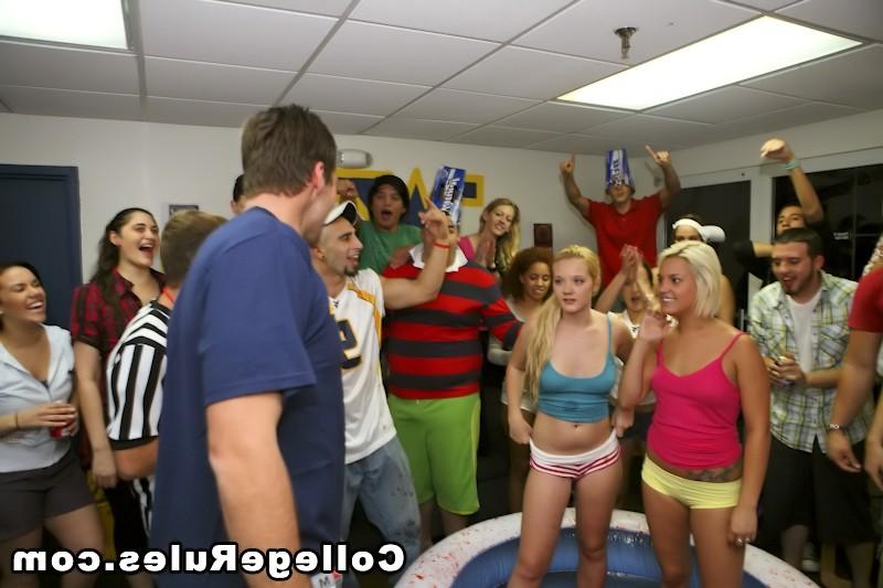 16P Smoking babes getting banged hard at college dorm party