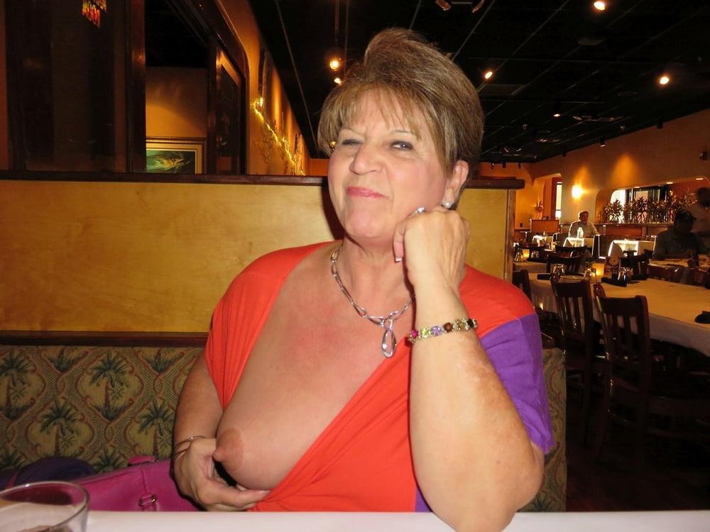 25P Grannies flashing one tit
