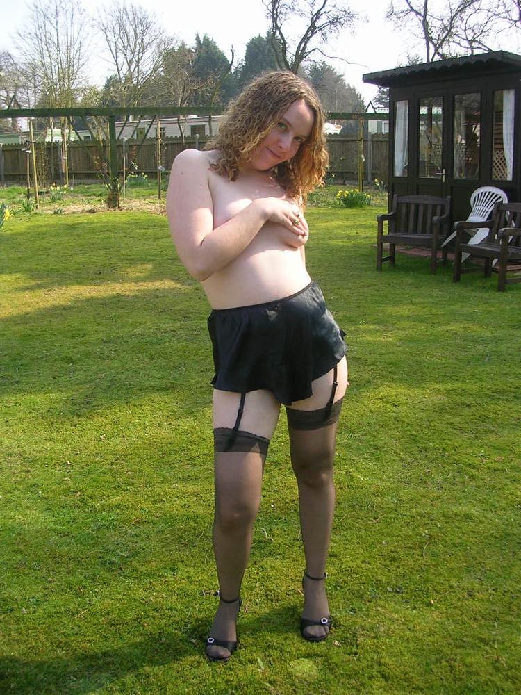 25P Flashing and Exposed in stockings and Suspenders
