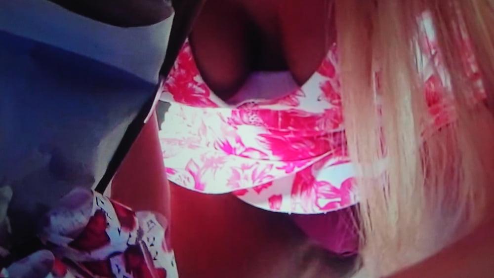 24P She flash sexy upskirts arround the house.