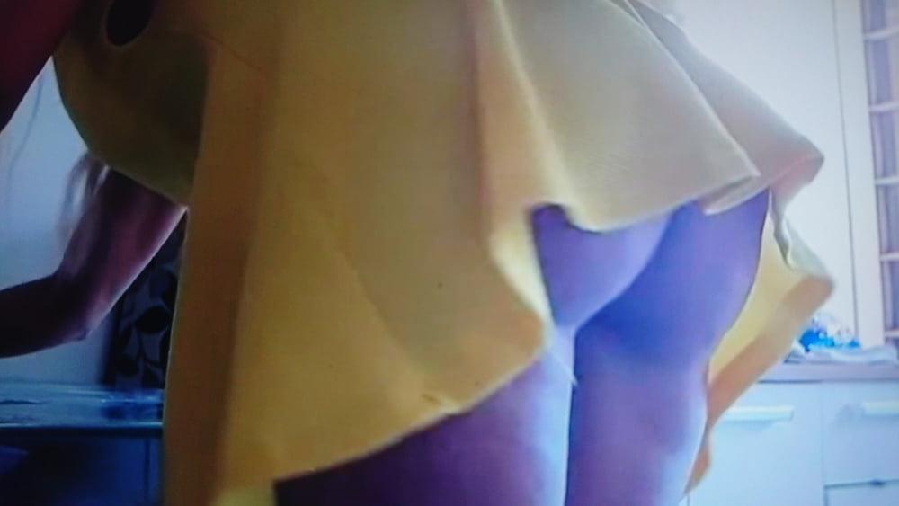 24P She flash sexy upskirts arround the house.