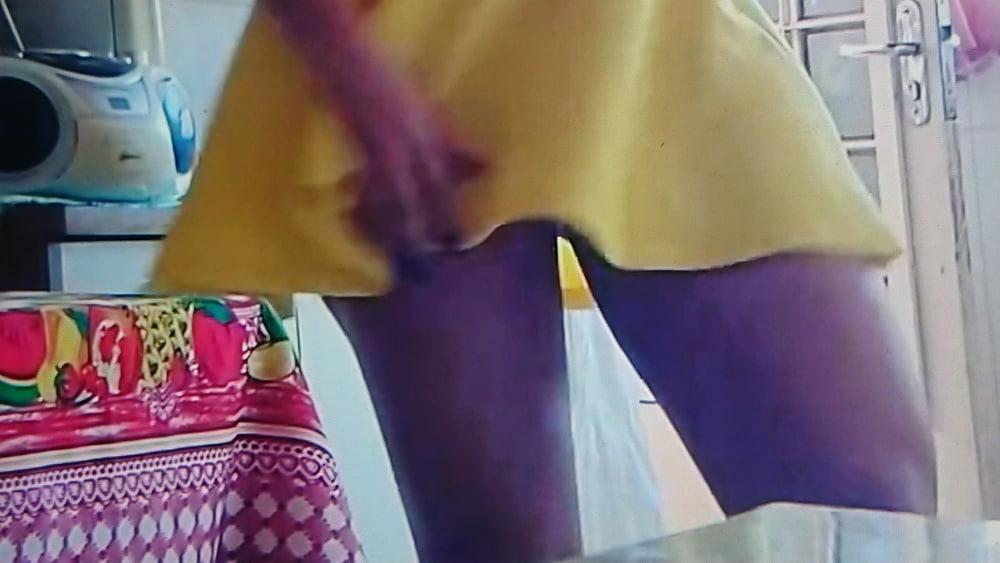 24P She flash sexy upskirts arround the house.