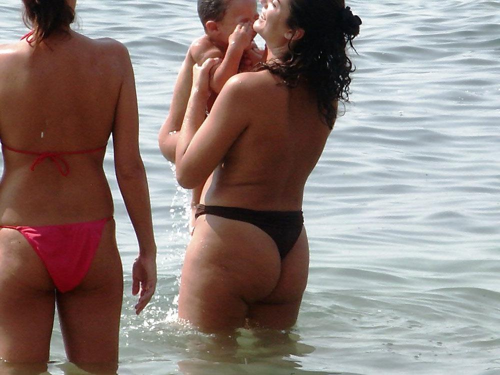 25P Mature on beach with big tits